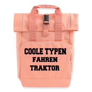 Coole Typen Fahren Traktor - Rolltop Rucksack mit zwei Griffen - Chintzrosa - Vorne