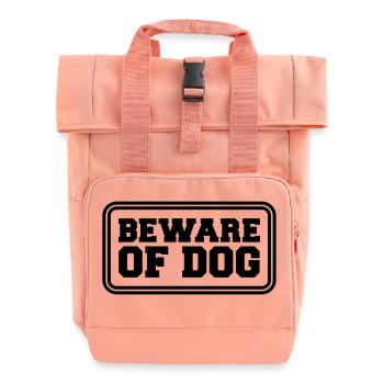 Beware Of Dog - Roll Top Backpack with Two Handles - chintz rose - Front