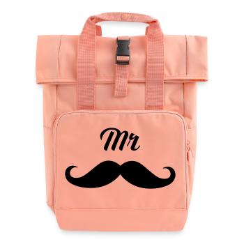 Mr - Moustache Part 1) - Rolltop Rucksack mit zwei Griffen - Chintzrosa - Vorne