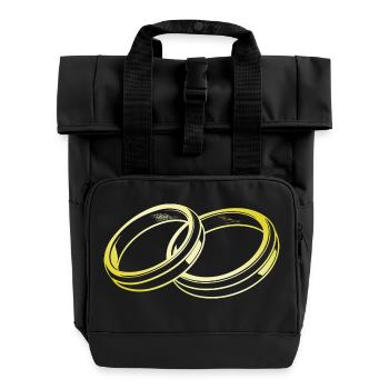Alliances Silhouette Or Mariage - Sac à dos Roll Top à deux anses - noir - Devant