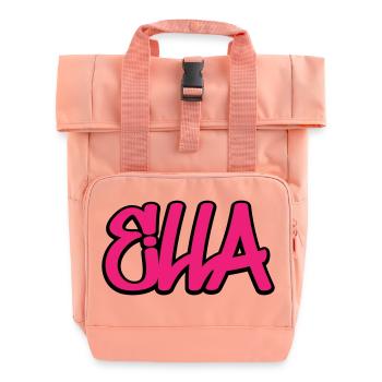 Ella Name Graffiti Hip Hop - Roll Top Backpack with Two Handles - chintz rose - Front
