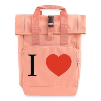 I Love - Roll Top Backpack with Two Handles - chintz rose - Front