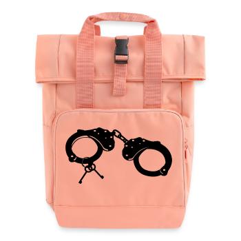Handschellen - Junggesellenabschied - Rolltop Rucksack mit zwei Griffen - Chintzrosa - Vorne