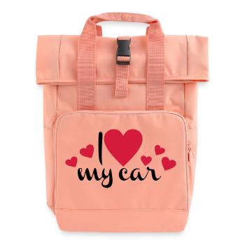 Auto - Rolltop Rucksack mit zwei Griffen - Chintzrosa - Vorne