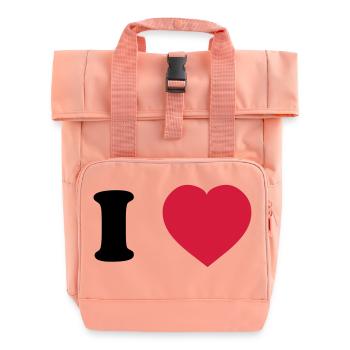 I Love (à personnaliser) - Sac à dos Roll Top à deux anses - rose liberty - Devant