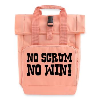 rugby scrum - Roll Top Backpack with Two Handles - chintz rose - Front