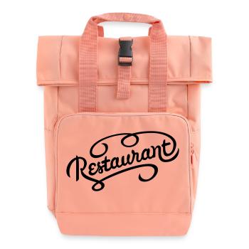 restaurant - Roll Top Backpack with Two Handles - chintz rose - Front
