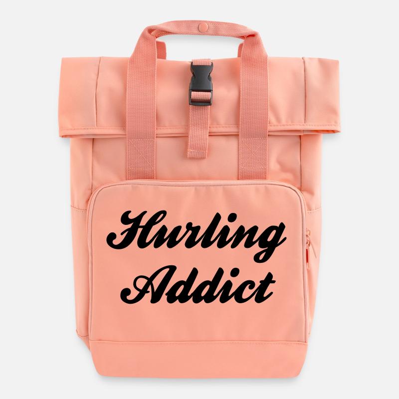 hurling addict - Roll Top Backpack with Two Handles - chintz rose