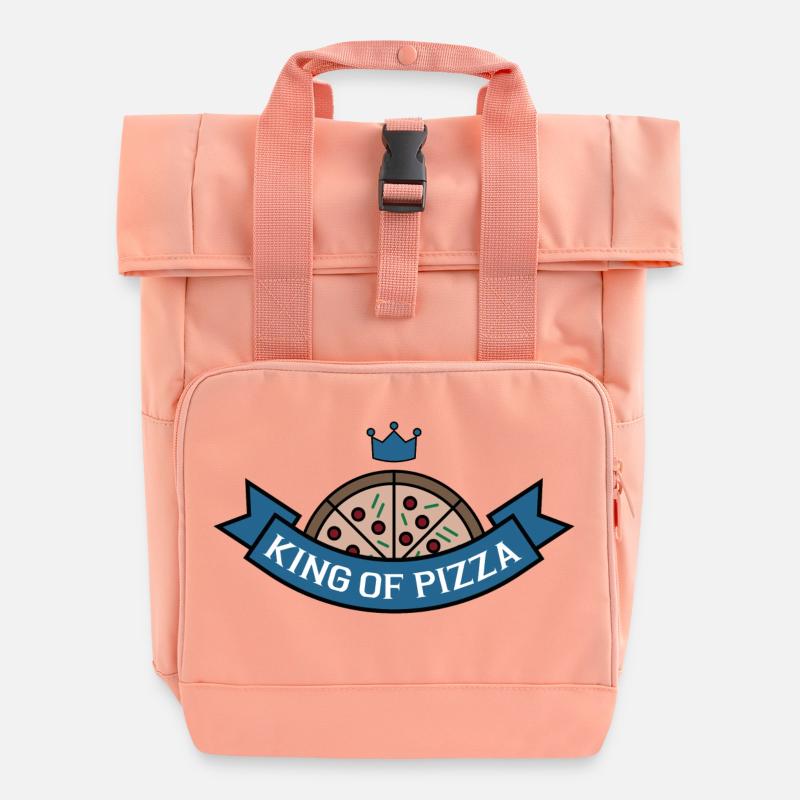 Pizza - Rolltop Rucksack mit zwei Griffen - Chintzrosa