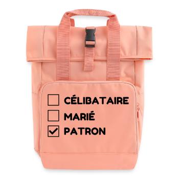 Manager / Chef / Arbeit / Job - Rolltop Rucksack mit zwei Griffen - Chintzrosa - Vorne