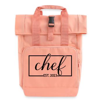 Chef Est. 2023 Absolvent Koch Culinary Art Student - Rolltop Rucksack mit zwei Griffen - Chintzrosa - Vorne