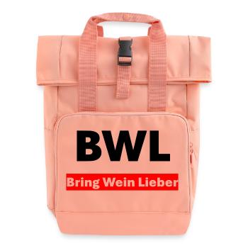 BWL Bring Wein Lieber - Rolltop Rucksack mit zwei Griffen - Chintzrosa - Vorne