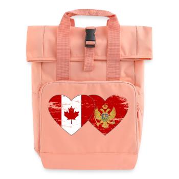Kanada Montenegro Flagge Herz used - Rolltop Rucksack mit zwei Griffen - Chintzrosa - Vorne