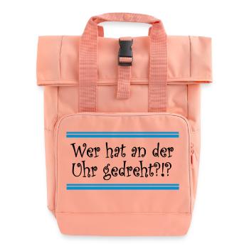 Uhr - Rolltop Rucksack mit zwei Griffen - Chintzrosa - Vorne