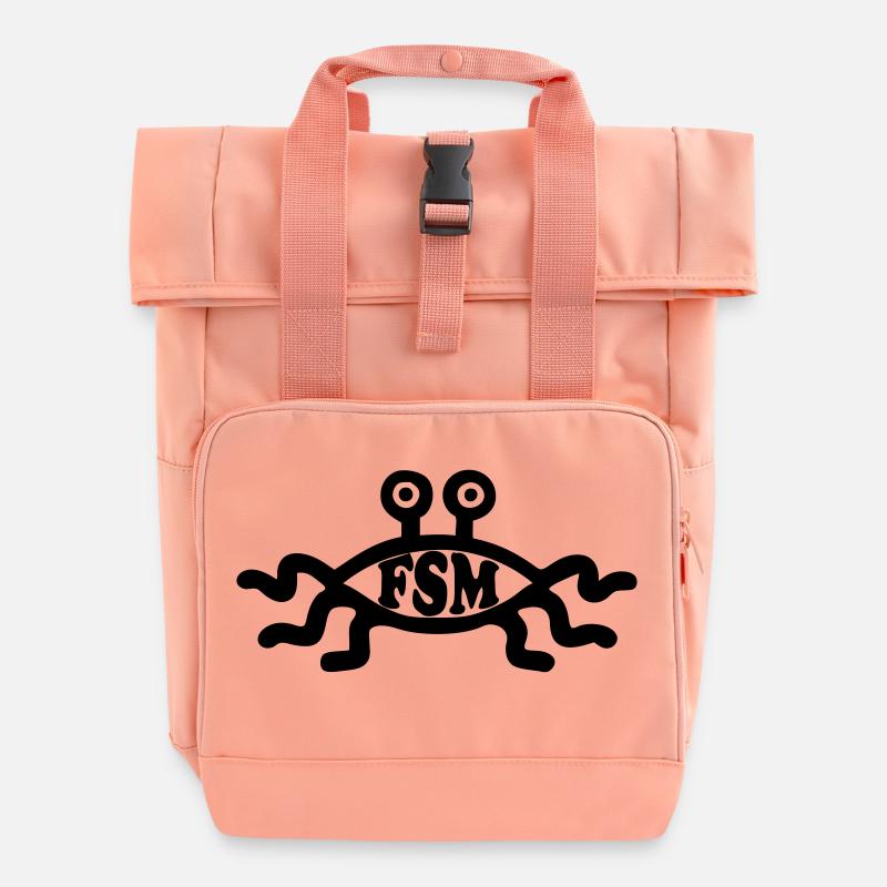 Flying Spaghetti Monster - Roll Top Backpack with Two Handles - chintz rose