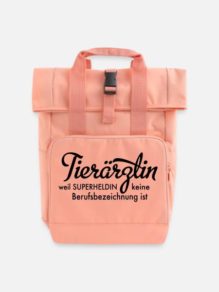 Tierärztin - Rolltop Rucksack mit zwei Griffen - Chintzrosa