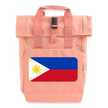 PHILIPPINES FLAG round corner 400 dpi - Rolltop Rucksack mit zwei Griffen - Chintzrosa - Vorne