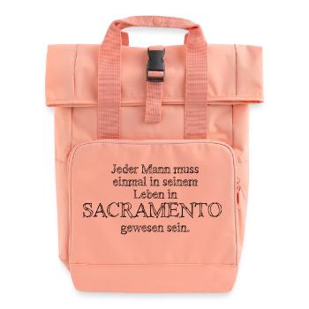 Sacramento Black - Rolltop Rucksack mit zwei Griffen - Chintzrosa - Vorne