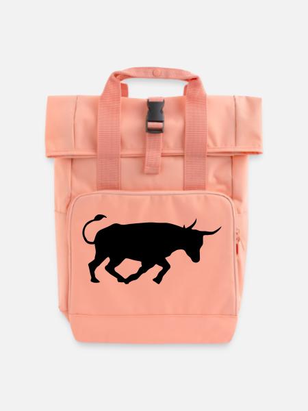 kampfstier andalusien spanischer baskischer stier - Rolltop Rucksack mit zwei Griffen - Chintzrosa