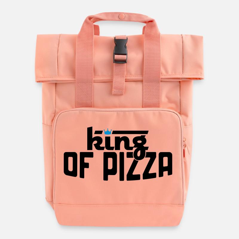 Pizza - Rolltop Rucksack mit zwei Griffen - Chintzrosa