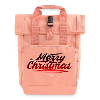 Merry Christmas - Rolltop Rucksack mit zwei Griffen - Chintzrosa - Vorne