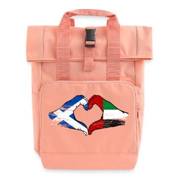 Scotland United Arab Emirates Flag - Roll Top Backpack with Two Handles - chintz rose - Front