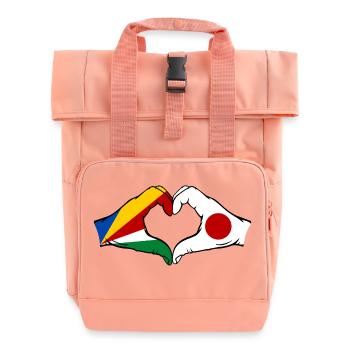 Seychelles Japon Drapeau Mains Coeur Forme - Sac à dos Roll Top à deux anses - rose liberty - Devant