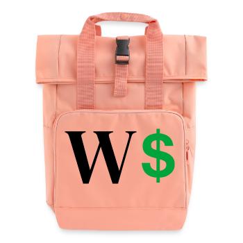 Buchstabe w Dollar - Rolltop Rucksack mit zwei Griffen - Chintzrosa - Vorne