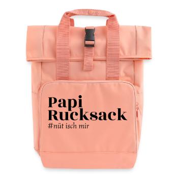Papi Rucksack - nüt isch mir - Rolltop Rucksack mit zwei Griffen - Chintzrosa - Vorne
