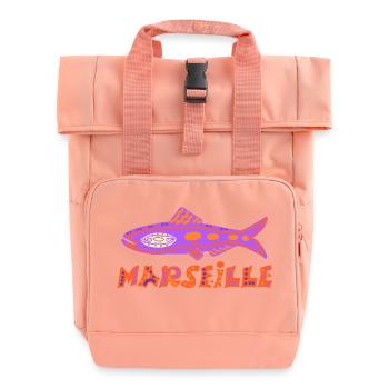Sardinen-Marseillaise - Rolltop Rucksack mit zwei Griffen - Chintzrosa - Vorne
