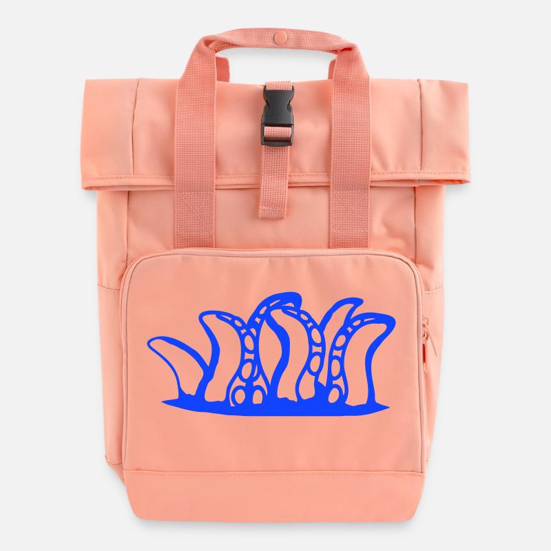 Tentacle Kraken Monster Bottom Hole Alien Horror - Roll Top Backpack with Two Handles - chintz rose