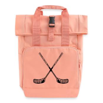 Unihockey Stöcke X - Rolltop Rucksack mit zwei Griffen - Chintzrosa - Vorne