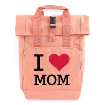 I love Mom - Rolltop Rucksack mit zwei Griffen - Chintzrosa - Vorne