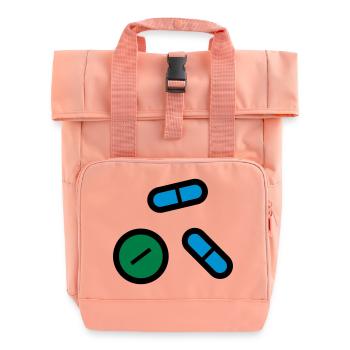 Pillen, Medikamente, Medizin, Drogen - Rolltop Rucksack mit zwei Griffen - Chintzrosa - Vorne