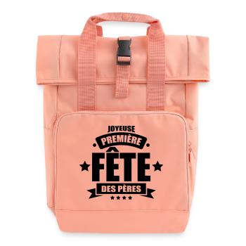 joyeuse première fête des pères - Sac à dos Roll Top à deux anses - rose liberty - Devant