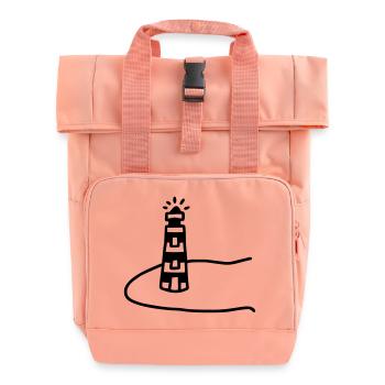 Leuchtturm Insel - Rolltop Rucksack mit zwei Griffen - Chintzrosa - Vorne
