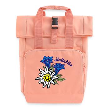 (edelweiss_mit_enzian_holladiho) - Rolltop Rucksack mit zwei Griffen - Chintzrosa - Vorne