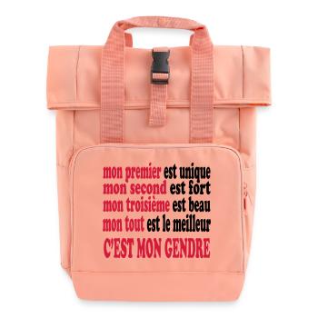 Mon gendre est beau - Sac à dos Roll Top à deux anses - rose liberty - Devant
