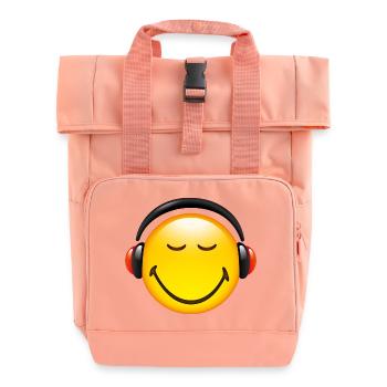 Smiley Glossy Headphones on - Rolltop Rucksack mit zwei Griffen - Chintzrosa - Vorne