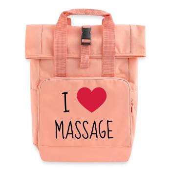 Massage / Masseur / Masseuse / Job - Rolltop Rucksack mit zwei Griffen - Chintzrosa - Vorne