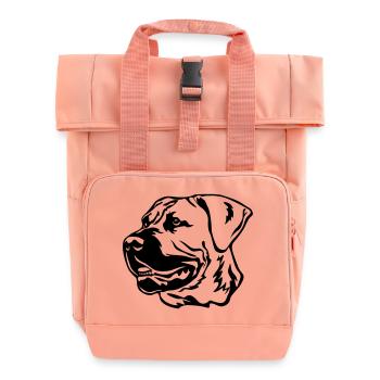 Boerboel Head - Roll Top Backpack with Two Handles - chintz rose - Front