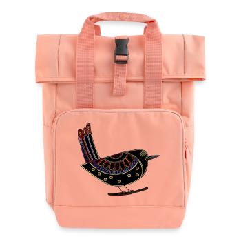 Bunter Vogel - Rolltop Rucksack mit zwei Griffen - Chintzrosa - Vorne