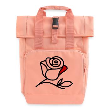 Minimalistische Rose - Rolltop Rucksack mit zwei Griffen - Chintzrosa - Vorne