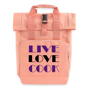 Passion for cooking - Roll Top Backpack with Two Handles - chintz rose - Front
