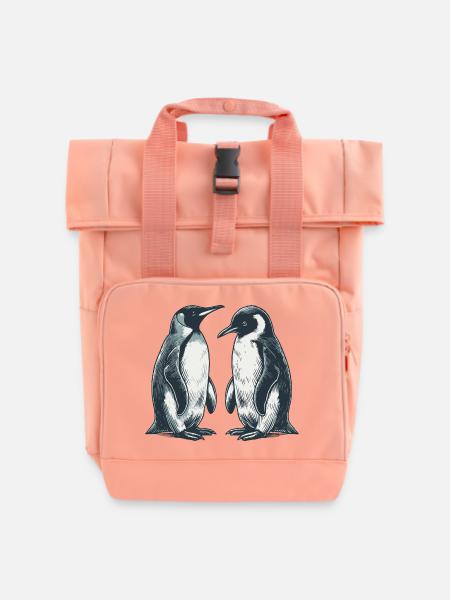 Pinguine - Rolltop Rucksack mit zwei Griffen - Chintzrosa