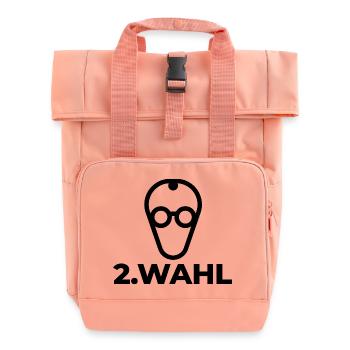 Merz - 2. Wahl Kanzler - nein zu Merz - Rolltop Rucksack mit zwei Griffen - Chintzrosa - Vorne