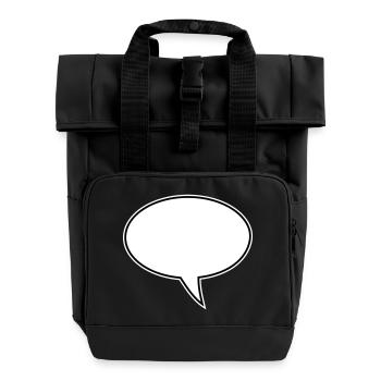Speech bubble design right - Roll Top Backpack with Two Handles - black - Front