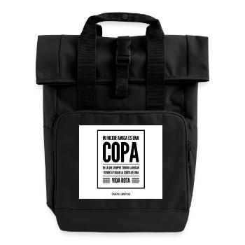 My Cup: Broken Life and Odds - Roll Top Backpack with Two Handles - black - Front