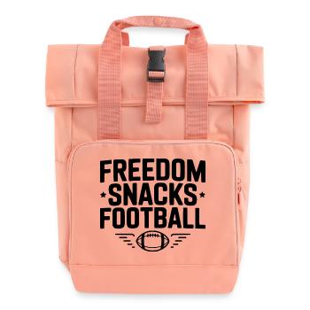 Freedom, Snacks, Football - Roll Top Backpack with Two Handles - chintz rose - Front