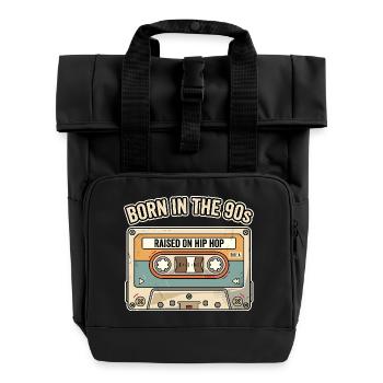 Né dans les années 90 Hip Hop Cassette - Sac à dos Roll Top à deux anses - noir - Devant